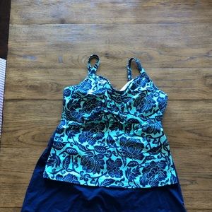 Lands’ End Tankini with Matching Swim Skirt